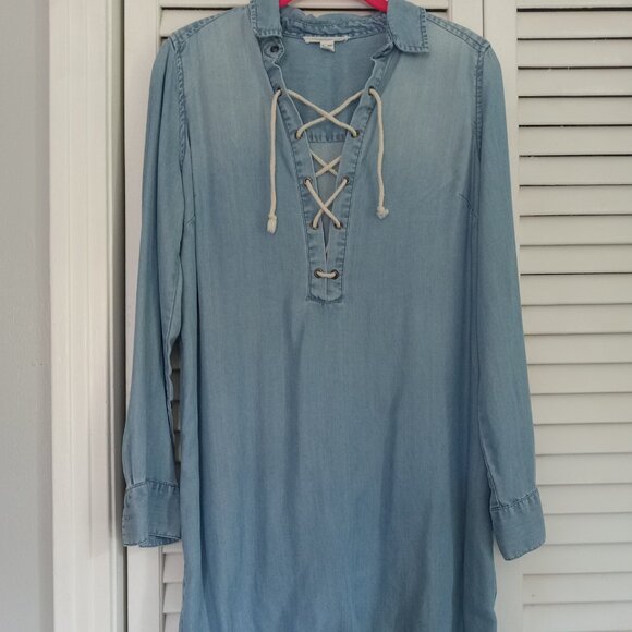 Long sleeve denim dress Size XS light denim color - Picture 1 of 2